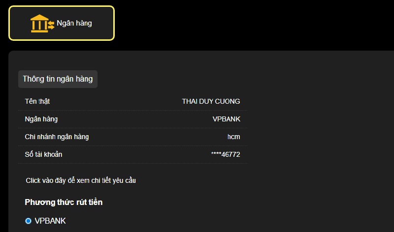 Cần kiểm tra thông tin tài khoản khi thực hiện giao dịch
